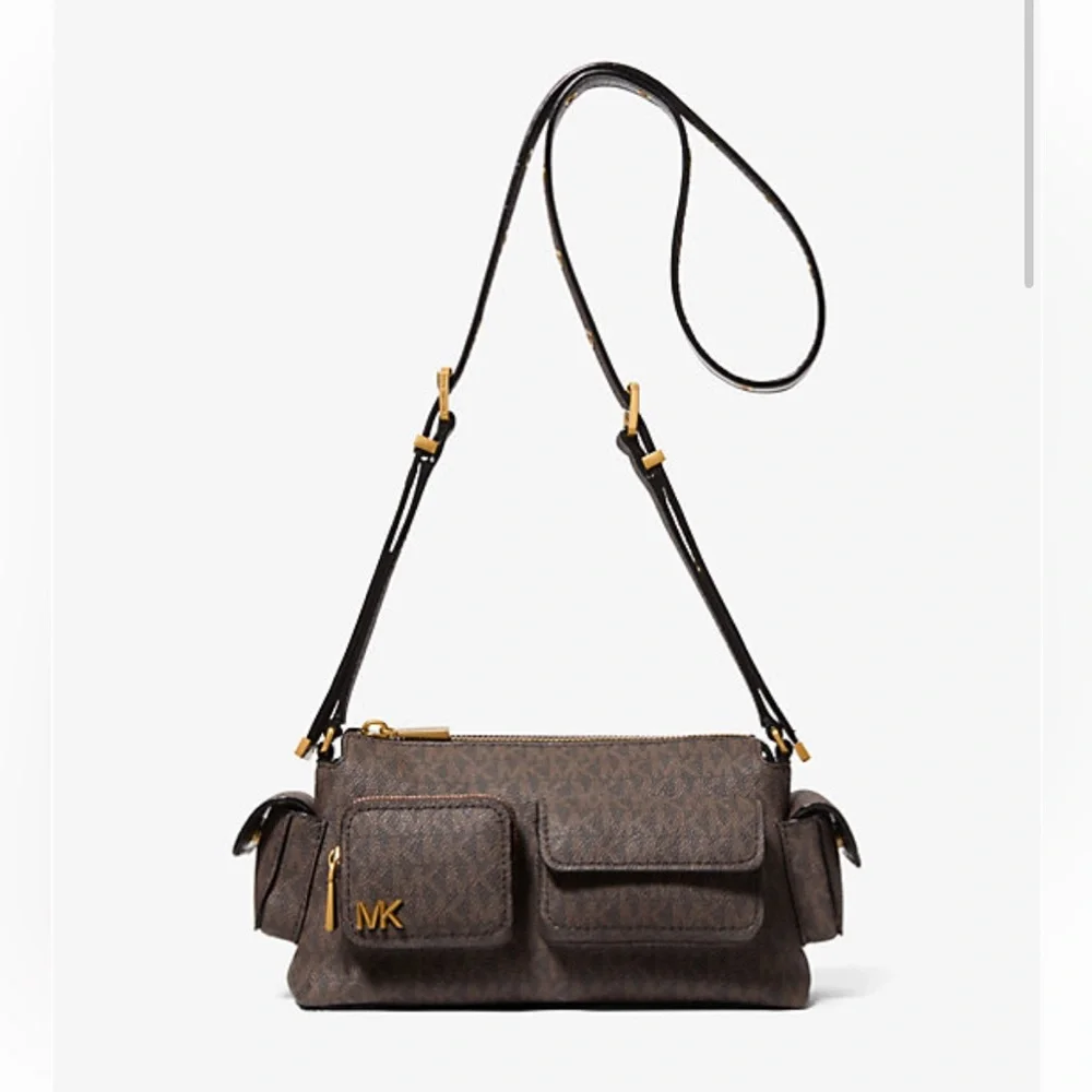 Michael Kors brownish Crossbody Bag with Gold Accents NWOT